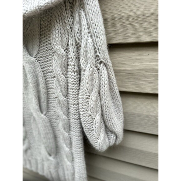 VTG Moda International Y2K Off Shoulder Wool Chunky Cable Knit Sweater Gray M - Picture 4 of 7